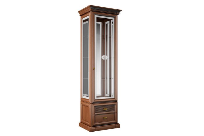 Шкаф-витрина правый Изотта коричневого цвета - купить Шкафы витринные по цене 65890.0