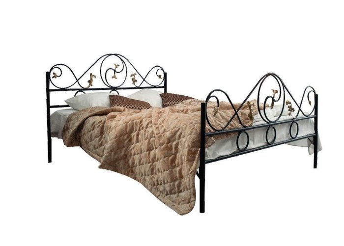 Кованая кровать Венеция 1.6 с двумя спинками 160х200