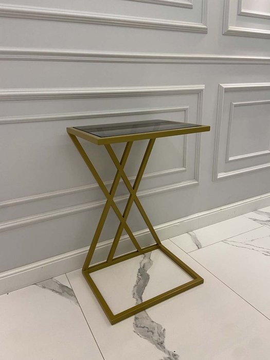 Журнальный столик "Alex" золото с прозрачным стеклом (700х350х450) - купить Журнальные столики по цене 15300