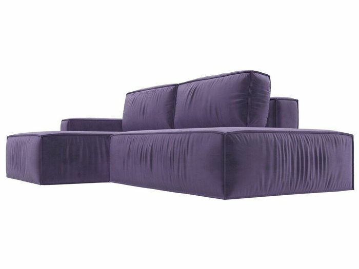 Угловой диван-кровать Прага модерн темно-фиолетового цвета левый угол - лучшие Угловые диваны в INMYROOM