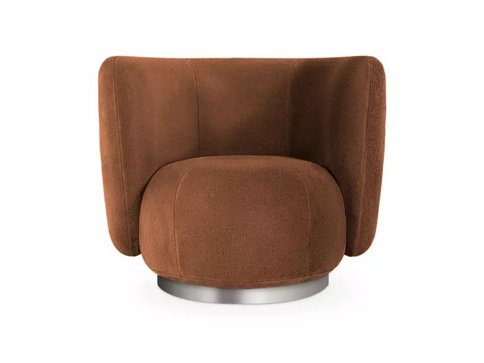 Кресло Lucca вращающееся коричневого цвета с основанием серого цвета - купить Интерьерные кресла по цене 65070