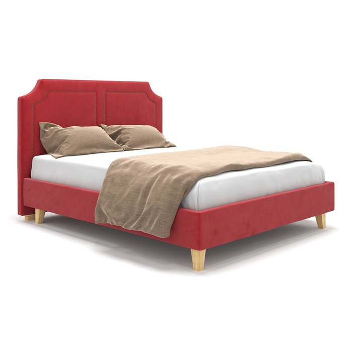 Кровать Kimberly красного цвета на ножках 160х200