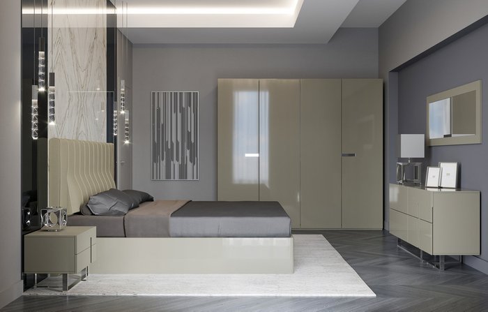 Кровать Vigo 160х200 серо-бежевого цвета с подъемным механизмом - лучшие Кровати для спальни в INMYROOM