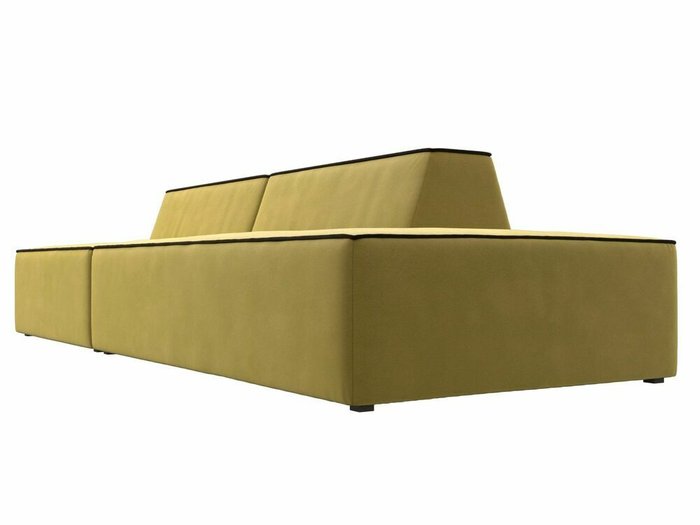 Прямой модульный диван Монс Модерн желтого цвета с коричневым кантом правый - лучшие Прямые диваны в INMYROOM