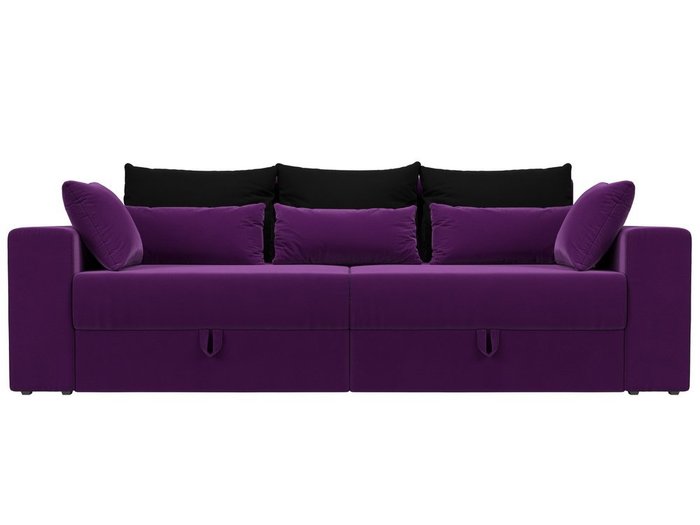 Прямой диван-кровать Мэдисон фиолетово-черного цвета - купить Прямые диваны по цене 38990.0