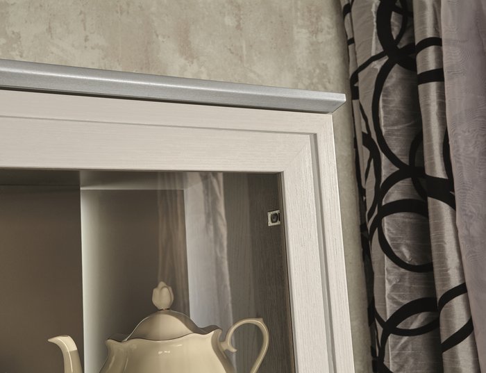 Витрина серого цвета с зеркалом - лучшие Шкафы витринные в INMYROOM
