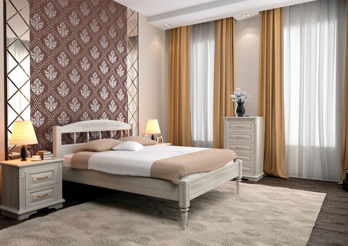 Кровать Флоренция из массива ясеня цвета дуб натуральный 120х195 - купить Кровати для спальни по цене 40177.0