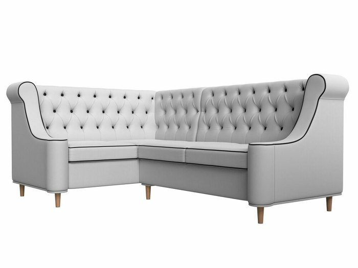 Угловой диван Бронкс белого цвета (экокожа) левый угол - лучшие Угловые диваны в INMYROOM