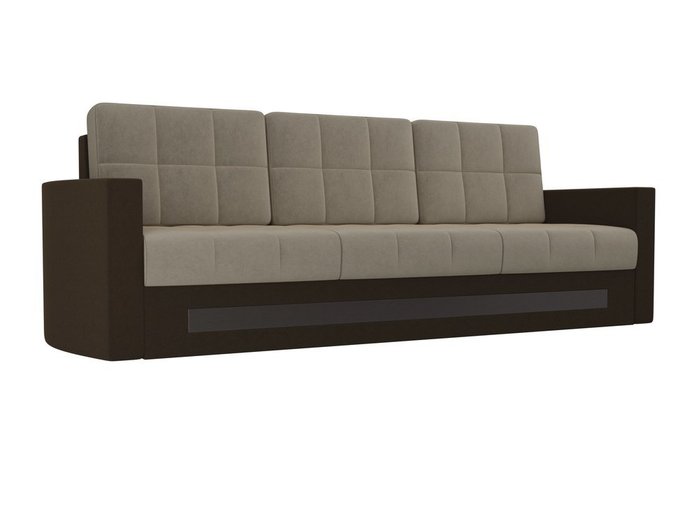 Прямой диван-кровать Белла бежево-коричневого цвета