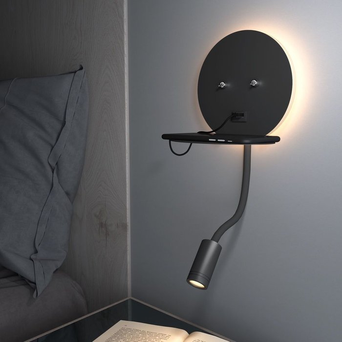 Настенный светильник Lungo LED чёрный MRL LED 1017 - купить Бра и настенные светильники по цене 3260.0