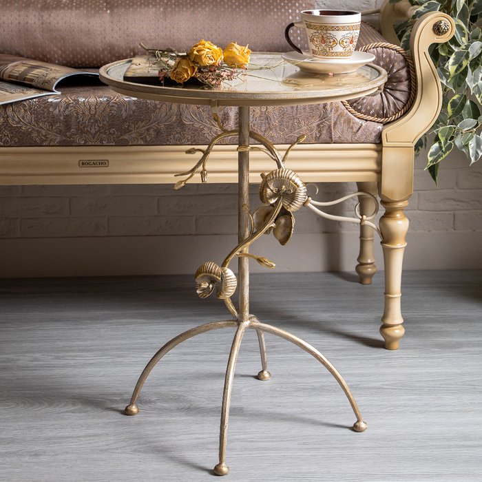 Кофейный стол Орхидея Фиори бежевого цвета - купить Кофейные столики по цене 15289.0