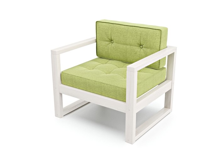 Кресло из рогожки Астер зеленого цвета