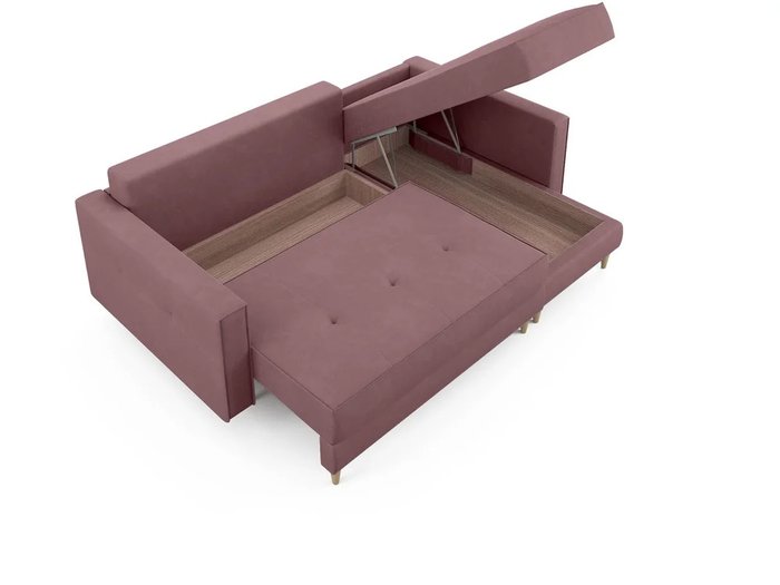 Угловой диван ОТТО правый светло-розового цвета - купить Угловые диваны по цене 77700.0