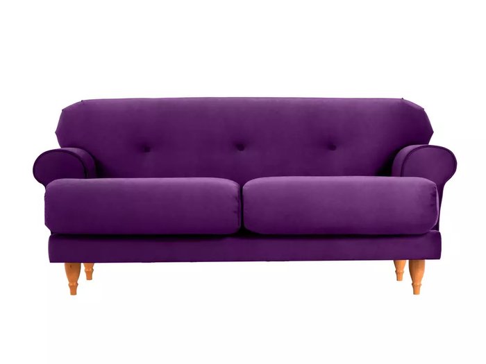 Диван Italia фиолетового цвета с бежевыми ножками - купить Прямые диваны по цене 54900.0