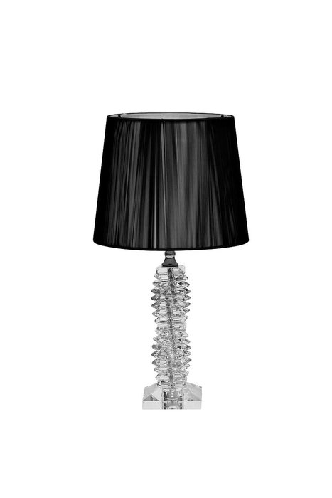 Настольная стеклянная лампа с черным абажуром