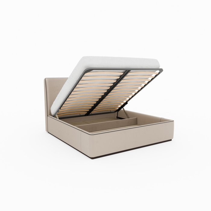 Кровать Perfecto 160х200 темно-бежевого цвета с подъемным механизмом - лучшие Кровати для спальни в INMYROOM Кровать Perfecto 160х200 темно-бежевого цвета с подъемным механизмом - лучшие Кровати для спальни в INMYROOM