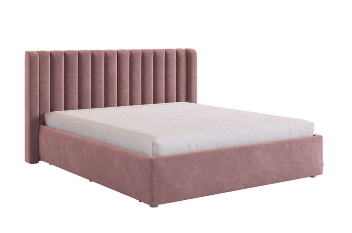 Кровать без подъемного механизма Ева 160х200 светло-бордового цвета