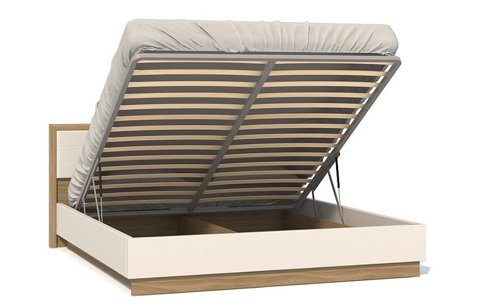 Кровать с подъемным механизмом Анри 180х200 бежевого цвета - лучшие Кровати для спальни в INMYROOM