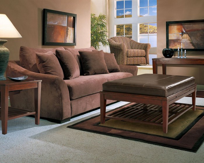 Диван Toby трехместный в обивке из велюра коричневого цвета - купить Прямые диваны по цене 81000.0