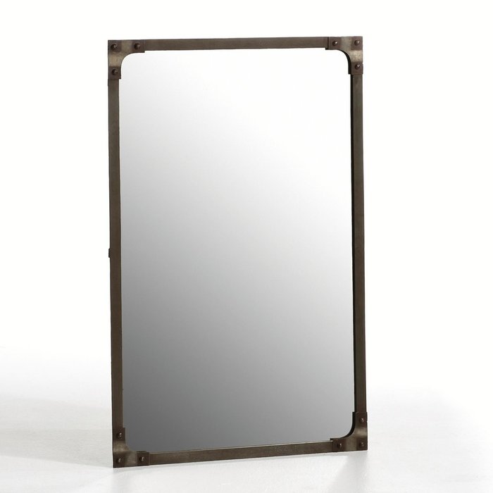 Настенное зеркало Lenaig 60х90 темно-серого цвета