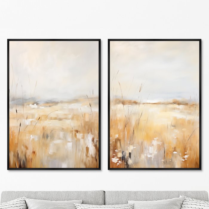 Набор из двух репродукций картин Landscape collection, Meadow, 2024г. - купить Картины по цене 49998.0