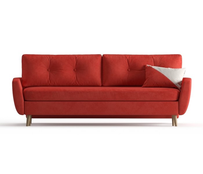 Диван-кровать Авиньон в обивке из велюра оранжевого цвета - купить Прямые диваны по цене 36990.0