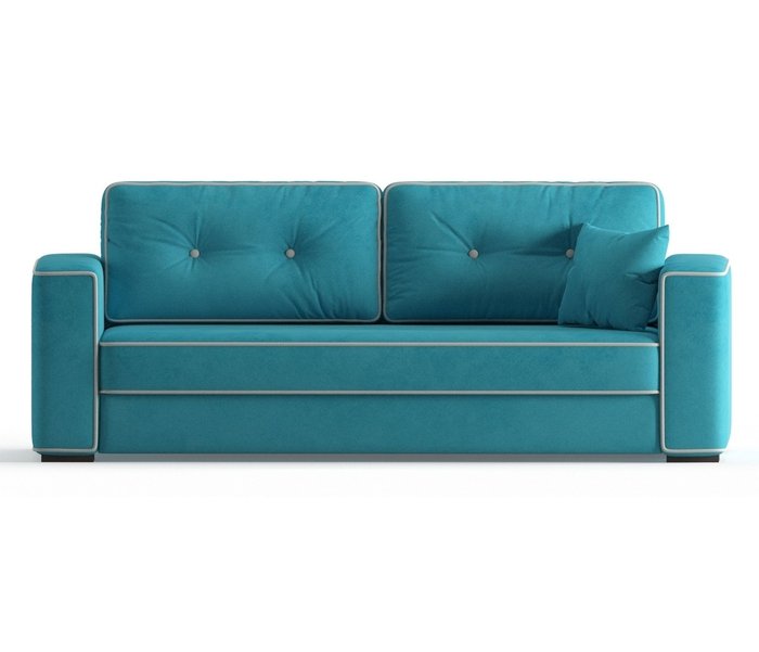 Диван-кровать Аваллон в обивке из велюра голубого цвета - купить Прямые диваны по цене 36790.0