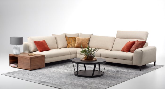 Угловой диван Donato светло-серого цвета  - купить Угловые диваны по цене 629140.0