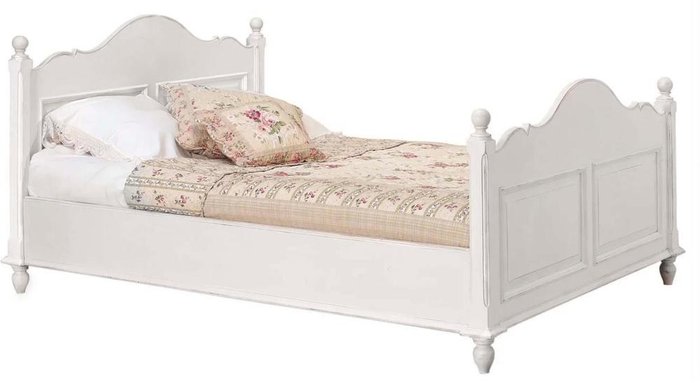 Кровать Нордик белого цвета 140х200  