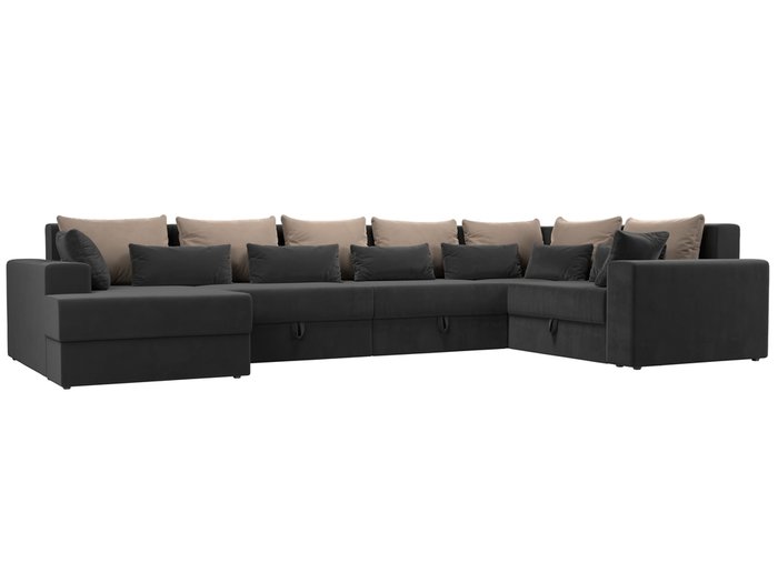 Угловой диван-кровать Мэдисон бежево-серого цвета