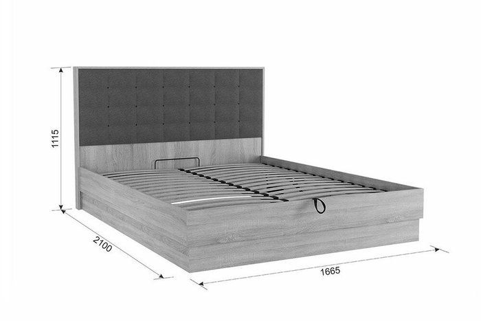 Кровать с подъемным механизмом Николь 160х200 цвета дуб сонома - лучшие Кровати для спальни в INMYROOM