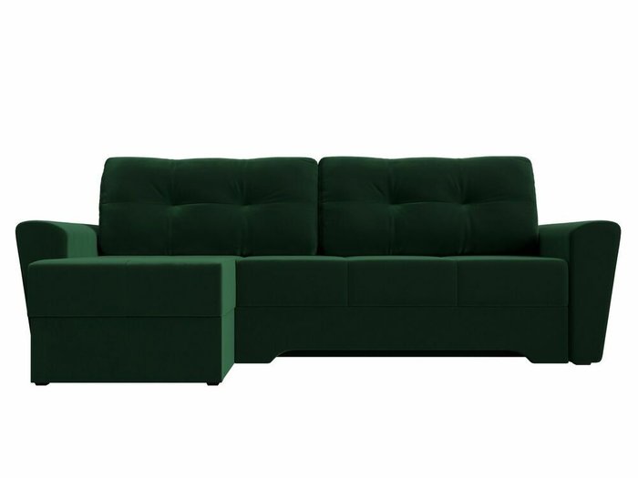 Угловой диван-кровать Амстердам зеленого цвета левый угол - купить Угловые диваны по цене 46999.0