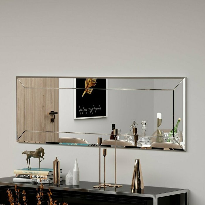 Настенное зеркало Decor 40х120 в раме белого цвета - лучшие Настенные зеркала в INMYROOM