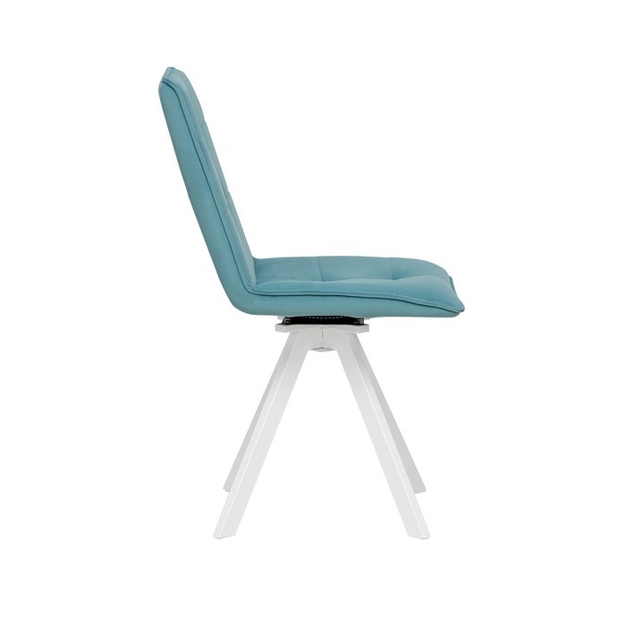 Стул Умбра вращающийся голубого цвета с белыми ножками - лучшие Обеденные стулья в INMYROOM