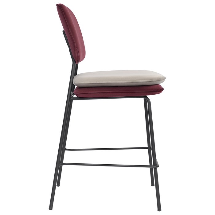 Полубарный стул Реа бордово-бежевого цвета - лучшие Барные стулья в INMYROOM