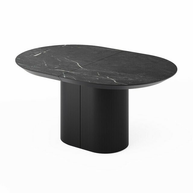 Раздвижной обеденный стол Гиртаб S со столешницей цвета черный мрамор