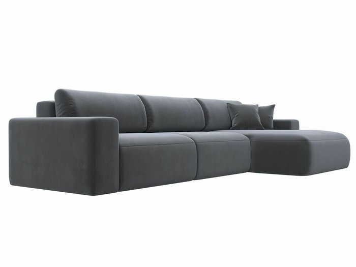 Угловой диван-кровать Лига 036 Классик Лонг темно-серого цвета правый угол - лучшие Угловые диваны в INMYROOM