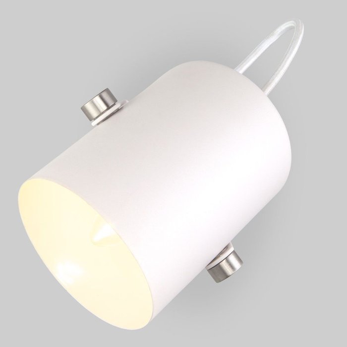Настенный светильник с поворотным плафоном 20093/1 белый/сатин никель - купить Накладные споты по цене 2590.0