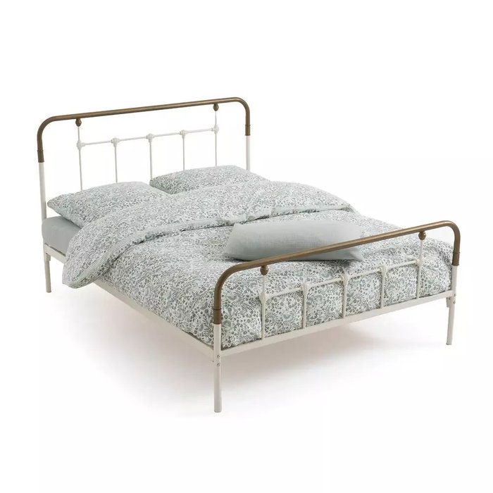 Кровать металлическая Asper 160х200 белого цвета