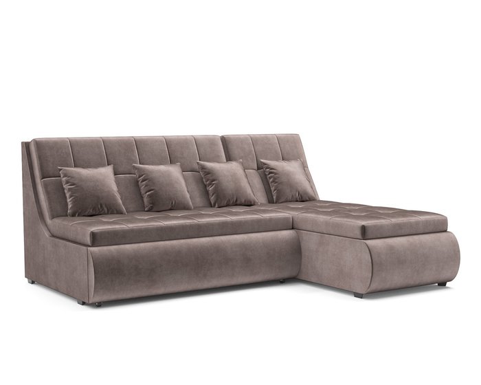 Угловой диван-кровать Дубай серо-коричневого цвета