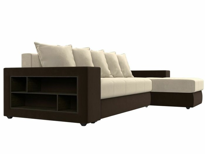 Угловой диван-кровать Дубай бежево-коричневого цвета правый угол - лучшие Угловые диваны в INMYROOM