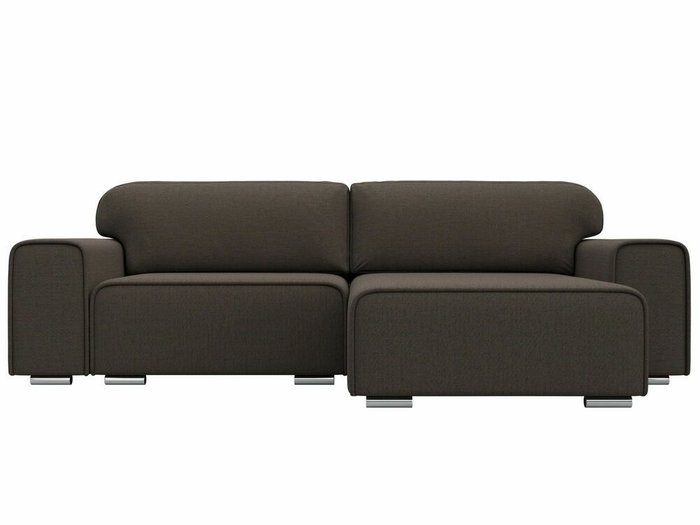 Угловой диван-кровать Лига 029 коричневого цвета правый угол - купить Угловые диваны по цене 63999.0
