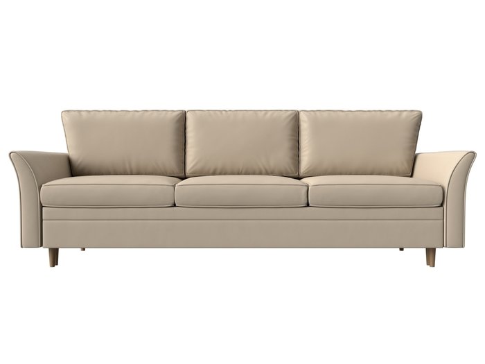 Прямой диван-кровать София бежевого цвета (экокожа) - купить Прямые диваны по цене 56990.0