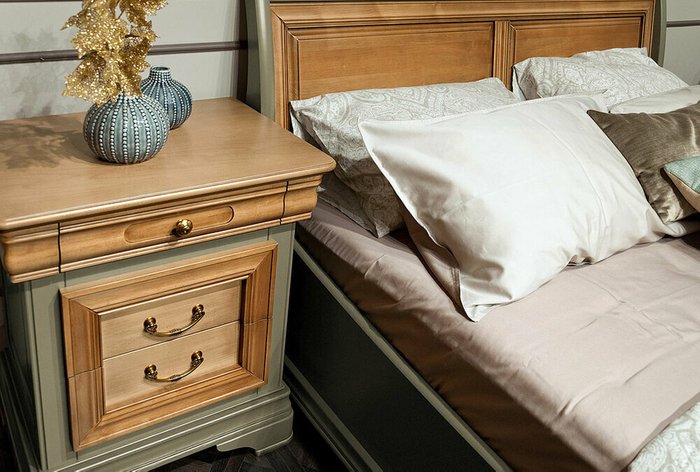 Кровать Оливия 160x200 оливково-коричневого цвета - купить Кровати для спальни по цене 122535.0