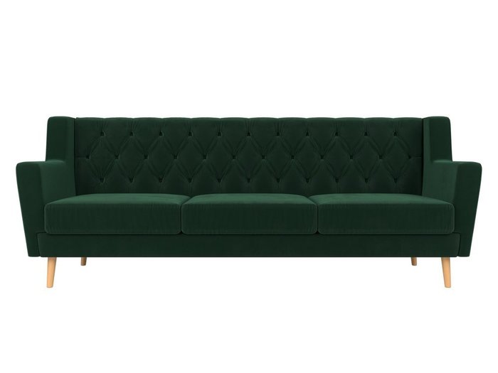 Диван Брайтон Люкс зеленого цвета  - купить Прямые диваны по цене 38999.0
