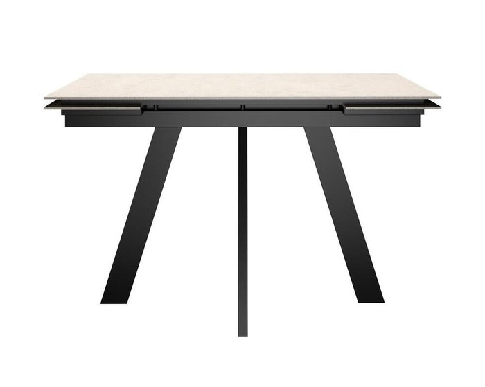 Раздвижной обеденный стол DikLine DM120 бежево-черного цвета - купить Обеденные столы по цене 28390 Раздвижной обеденный стол DikLine DM120 бежево-черного цвета - купить Обеденные столы по цене 28390
