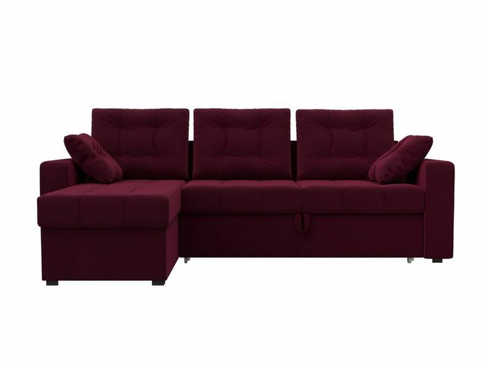 Угловой диван-кровать Камелот бордового цвета левый угол - купить Угловые диваны по цене 45999.0
