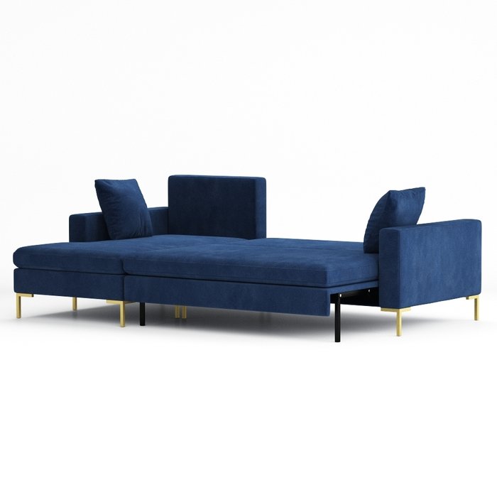 Угловой-диван Kona темно-синего цвета - лучшие Угловые диваны в INMYROOM