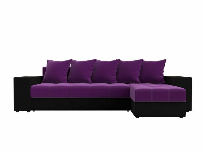 Угловой диван-кровать Дубай  фиолетово-черного цвета правый угол - купить Угловые диваны по цене 54999.0