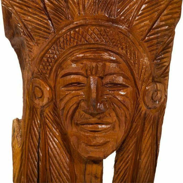Декоративная фигура Натуральный древесина тика Индиец 13 x 60 x 30 cm - лучшие Фигуры и статуэтки в INMYROOM